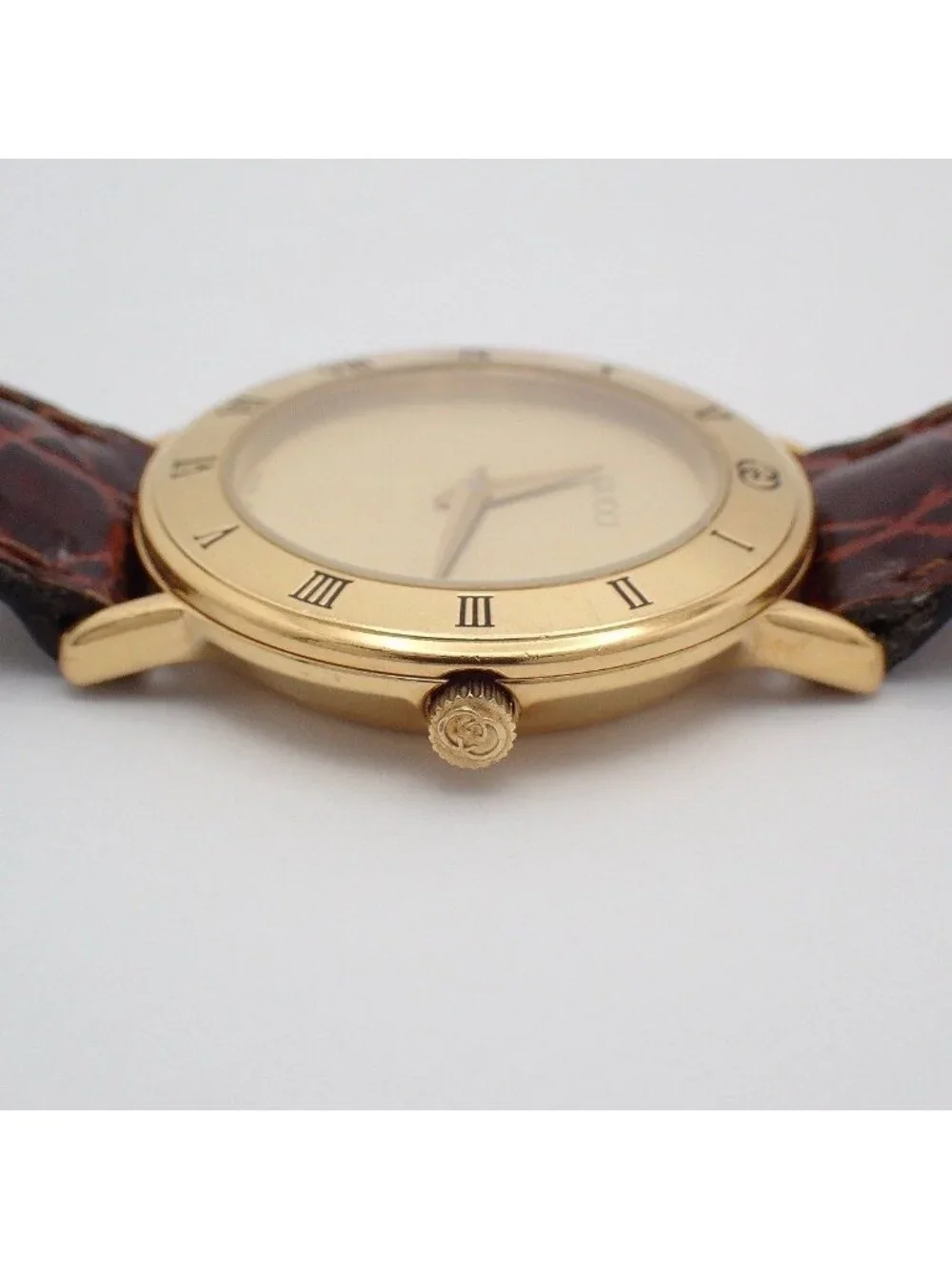 Gucci Quartz Watch Gold Leather Pawn
